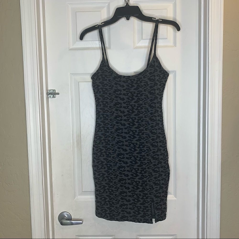 Forever 21 Charcoal Black Dress Size Small Anima Print